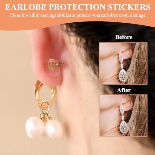 Invisible Earrings Stickers for School,200 Pieces Ear Lobe Support Patches for Relieve Strain from Heavy Earrings
