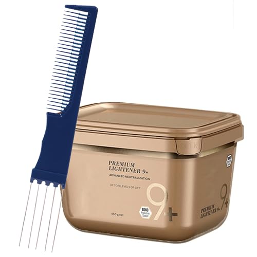 BlondeMe Bleach Powder 9+ Premium Hair Lightener 450g with Dual P...
