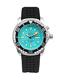 RATIO FreeDiver Helium-Safe Dive Watch Sapphire Crystal Automatic Diver Watch 1000M Water Resistant Diving Watch for Men (Ice Blue)