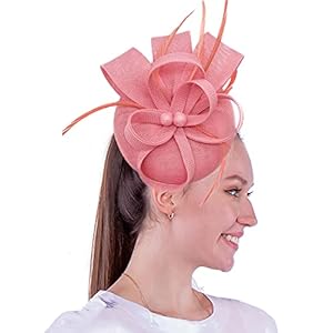 Women’s Fascinator Hat Imitation Sinamay Feather Tea Party Pillbox Flower Derby