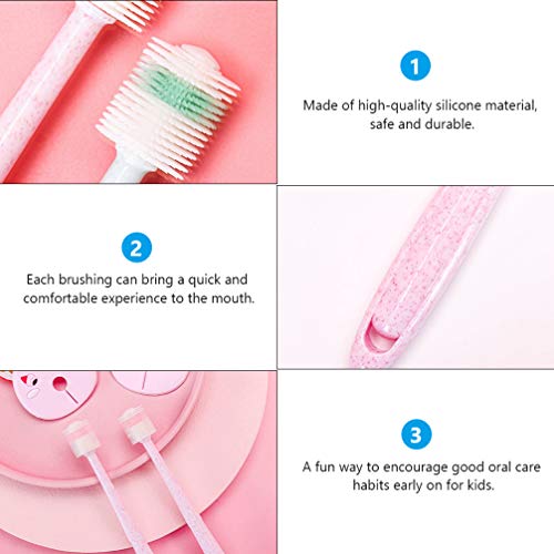 Toyvian Escova de Dentes Infantil de Silicone Escova de Dentes de Treinamento Infantil 360 Graus Com