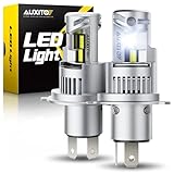 AUXITO H4 Bulb, 1000% Brighter, 1:1 Mini Size No Adapter Needed, 5 Min Quick Install, No Flicker, 99% Compatibility, Pack of 2