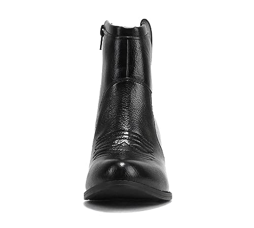 Image of Soda inchTELLER inch ~ Women's Western Cowboy Boots with Stitched Detailing, Pointed Toe, and Low Block Heel