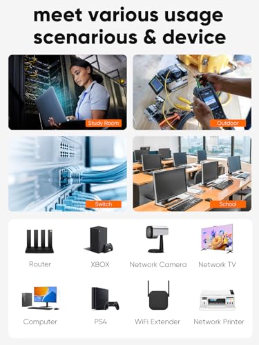 Image of CableCreation Flat Cat8 Ethernet Cable 6.6FT, 40Gbps 2000Mhz High Speed Slim Internet LAN Cable Cord Gigabit RJ45 Router Cable Compatible for Computer Laptop PS5 PS4, Switch Box PC, TV Box, 2m, Black