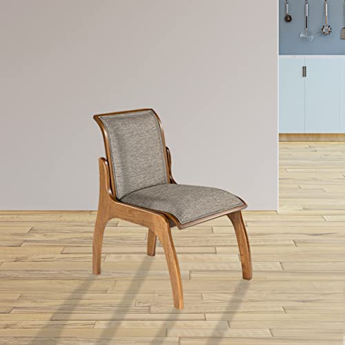 Kit 6 Cadeiras de Madeira Maciça Imbuia para Mesa de Jantar 55x82 Cm Barcelona Linho Cinza L55 - RMI glide