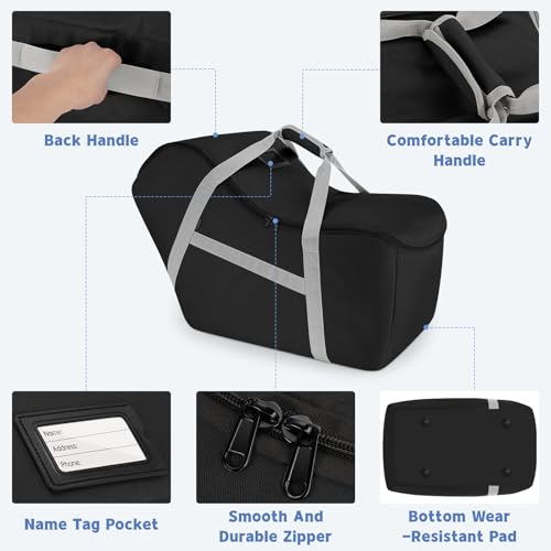 Image of Padded Car Seat Bag Compatible with Most Nuna Pipa Car Seats UPPAbaby MESA V2 without Base & Chicco KeyFit 30 and Base, Car Seat Travel Bag for Airplanes,Black