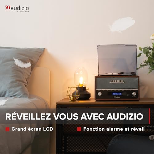 Audizio Frisco Platine Vinyle Bluetooth avec Radio Dab+ Intégrée – Marron, Radio Dab+ et FM avec Haut-Parleur Intégré, 33, 45, 78 Tours, Idéale pour écouter Vos vinyles préférés - Les Beatles, Paul McCartney, John Lennon, RIngo Starr, George Harrison Audizio Frisco Platine Vinyle Bluetooth avec Radio Dab+ Intégrée - Marron, Radio Dab+ et FM avec Haut-Parleur Intégré, 33, 45, 78 Tours, Idéale pour écouter Vos vinyles préférés – Image 8