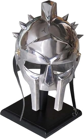 Medival Armor Helmet Decorative Full-Size Metal Gladiator Helmet, Maximus Arena Replica, Antique Style Home Decor