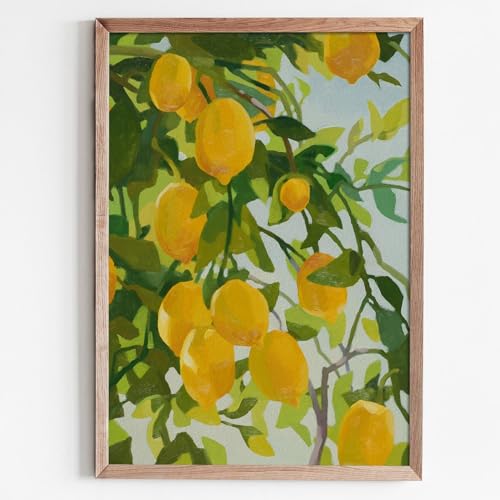 Watercolor Lemon Wall Art Abstract Fruit Poster...