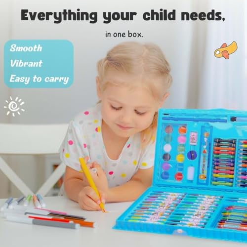 Image of Deluxe Drawing and Painting Art Set Crayon Color Set for Kids | Case Art & Craft Supplies | Great return Gift (Modern, 86)