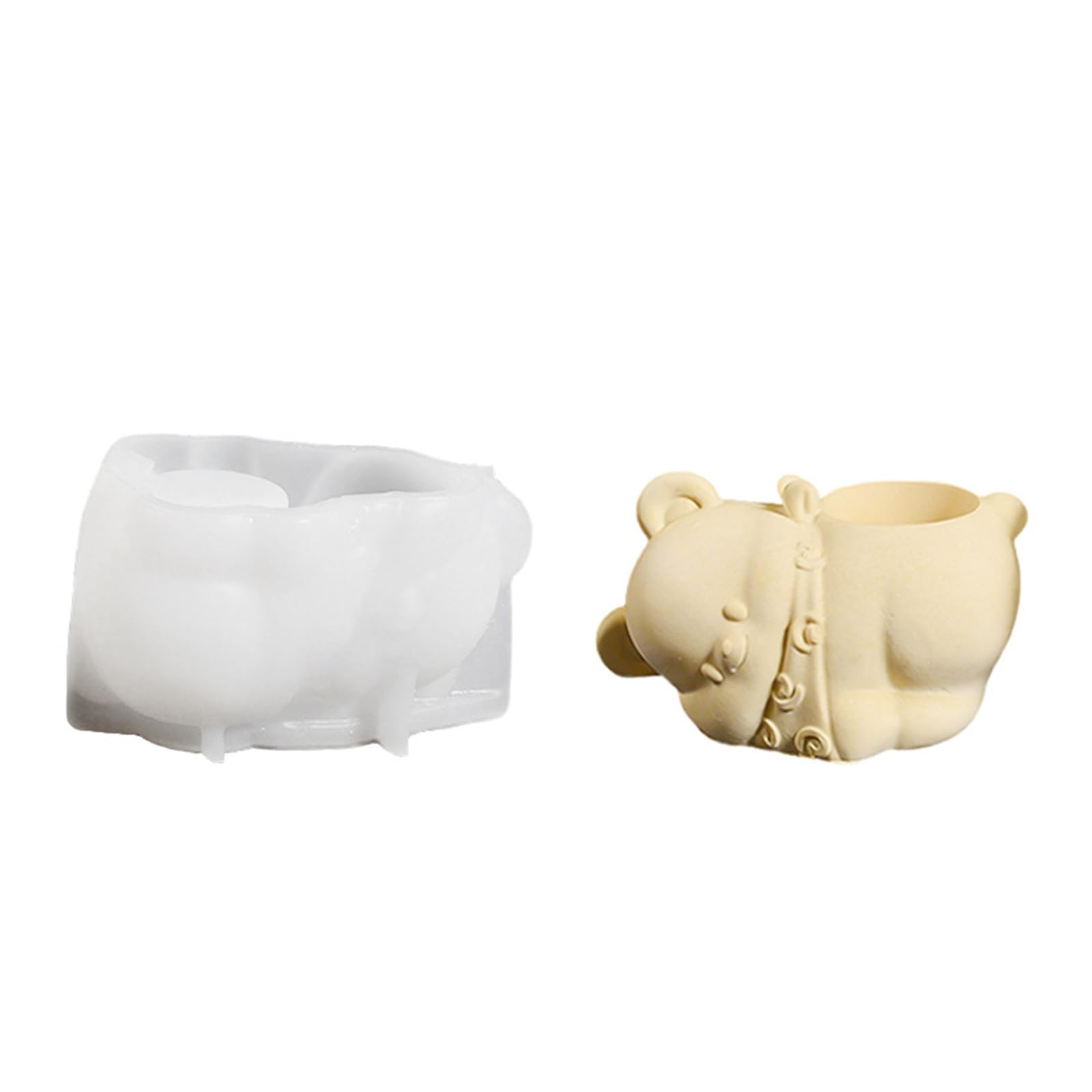 Alksubbm Bear Shape Silicone Molds Multipurpose Silicone Molds for Conrete Planter Gypsum Sculpture Bear Cast