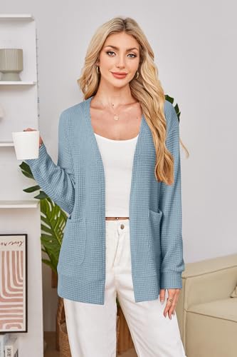Image of STYLEWORD Women's Fashion Cardigan Sweater Lightweight Open Front Long Casual Beach Kimonos Outfits with Pockets
