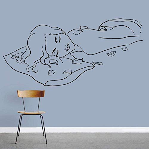 Fille Wall Sticker Massage Spa Relaxation Sain Vinyle Sticker Mural Salon De Beauté Chambre Salle De Bains Décoration 57X114 Cm Cover