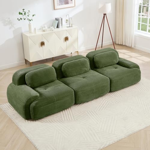 Image of Corduroy Modular Sectional Sofa, Oversized Cloud Couches for Living Room