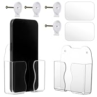 Bewudy 2 Stück Wandhalterung Handyhalterung, Transparent Wandhalterung Handy Wand Wandmontierter Handy Ladegerät Halterung Selbstklebende Universal Transparent Handyhalterung