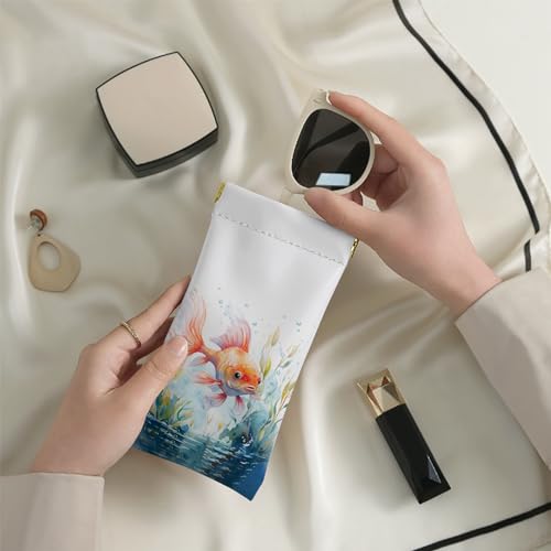 Image of 2 PCS Glasses Eyeglass Sunglasses Case Pouch Soft PU Leather Cute Aesthetic with Cleaning Cloth for Boys Men Man
