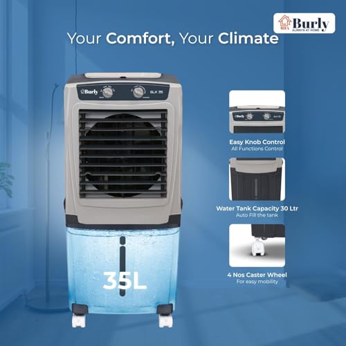 Image of BHABURLY | GLX 35 LTR | Personal Portable Cooler with Anti Bacterial Honeycomb | Highest Airthrow in Segment | Auto Swing | 3 Speed Control | Low Power Consumption | One Year Warranty