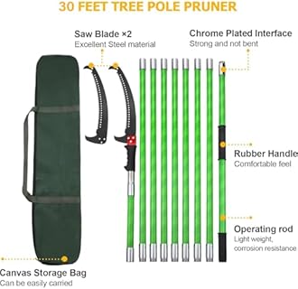 30 Feet Tree Pole Pruner Manual Branches Trimmer Tree Branch Garden Tools Loppers Hand Pole Saws Extendable Height