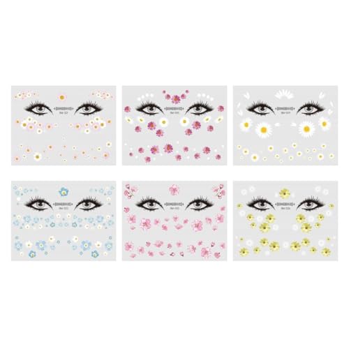 IMIKEYA 6 Pegatinas de Resistentes al Sudor Agua para Maquillaje Facial de Papel Seguro Colores Surtidos Color Aleatorio para Mujeres y