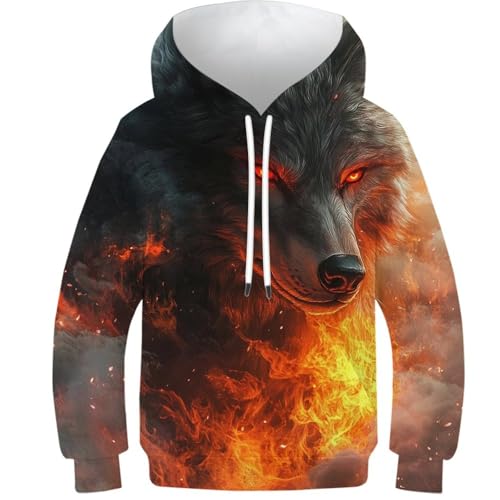 Sweat à capuche loup 3D ado pour le collège et les loisirs en plein air