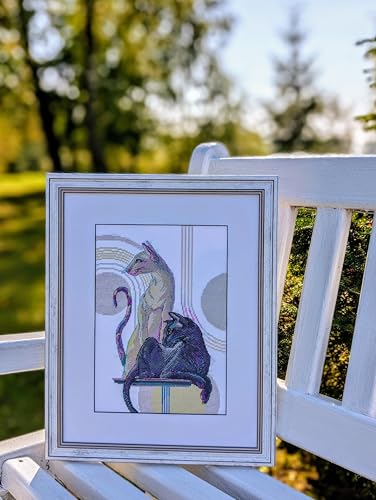 Image of Aine - Mystical Cats A1011, Cat Lovers Cat Cross Stitch Kits 8 inchx11, Cross Stitch Kit for Beginners & Advanced, Crossstitching Kits Adult, Counted Stitching Kits, Embroidery Kit
