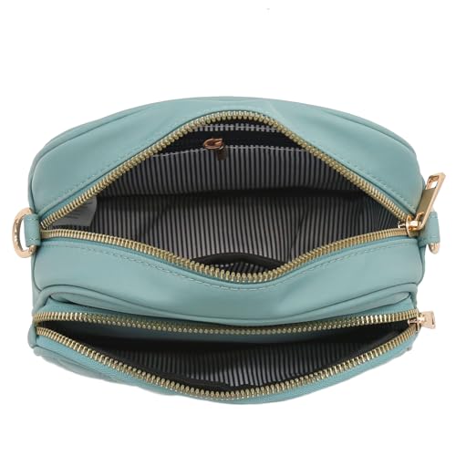 Image of FashionPuzzle Quilted Nylon Crossbody Bag with Wide Strap