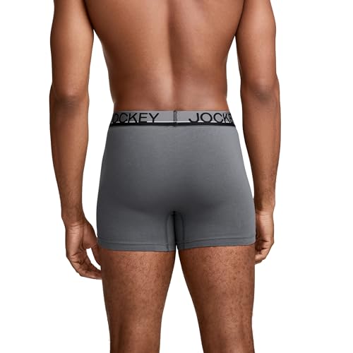 Jockey Men's Underwear True Style 4" Trunk - 3 Pack, Grey/Beige/Black Night, XL - image 3