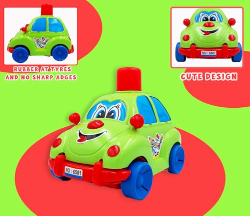 Image of ToyBharat Push N Go Cartoon Car - Fun Multicolour Toy for Kids 1-6 Years, Safe, Durable & Gift-Ready