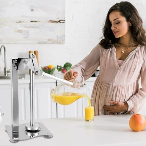 Exprimidor manual de limón de acero inoxidable, exprimidor de cítricos y galletas de nueces para almendras, nueces, avellanas, exprimidor de frutas de escritorio con taza