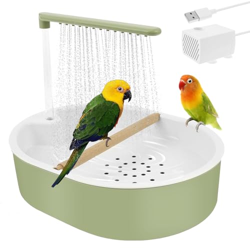 HBSFBH Vogeldusche Wellensittich, Wellensittich Dusche, Vogel Dusche mit Wasserfall & Zirkulationshahn, Automatische Vogelbad Dusche, Vogel Badehaus Badewanne, für Unzertrennliche, Wellensittiche