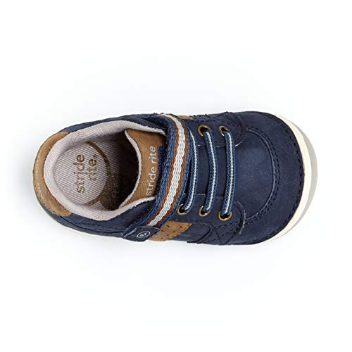 Stride Rite Girls Artie Lightweight Leather Sneaker, Navy, 5.5 Toddler Us #TOP4