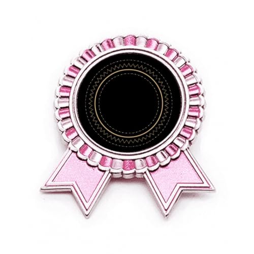 Broche cercle géométrique rose, accessoire vêtement métal taille M