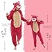 GONAAP Adult Onesie Pajamas Sherpa Animal One Piece Cosplay Costume for Women Men(Rose Bear,11-12Years)
