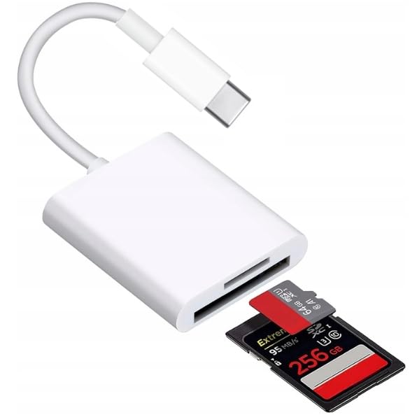 Co2 Adapter do iPhone'a, USB C na Micro SD/TF, wtyczka USB C – gniazdo micro SD/TF, kabel kompatybilny z iPhone 16, 15, Pro, Max, Plus, MacBook, iPad Pro, Samsung