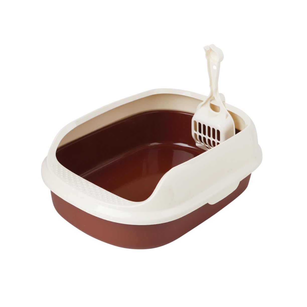 Didiseaon Strong Durable Cat Litter Box Half-Enclosed Design Small Size s Cat Pan Litter Toilet