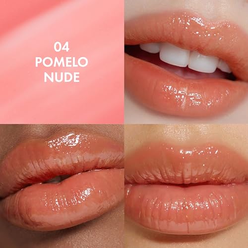 Image of Amuse SEOUL Daisy Flower Dew Tint (04 POMELO NUDE) - Glossy Moisturizing Lip Stain, Watery Glow Lip Tint, Long Lasting Color, Dewy Finish, Vegan, Korean Beauty Makeup