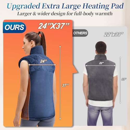 Heating Pad for Neck and Shoulders and Back, Pain Relief Electric Heating Pad for Back Large 24”X37” with 9 Heat Settings 4 Timers, Birthday Gifts for Women Men Mom Dad - Image 4