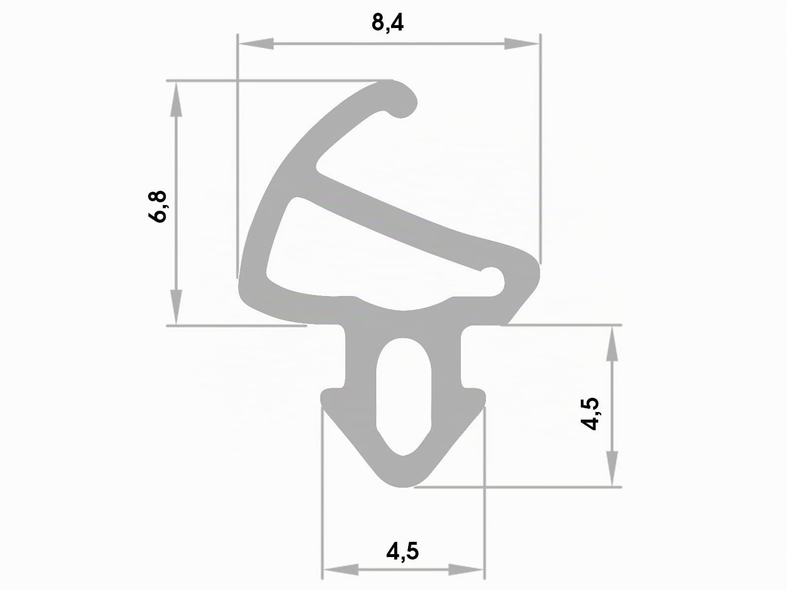 Fensterdichtung – S-1150 – 50 m – Kömmerling PVC Fenster Gummidichtug – Schwarz – Zugluftstopper Profildichtung – Gummidichtug Dichtband Kunststofffensterdichtungen