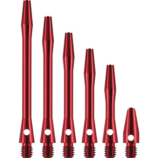 DESIGNA DARTS Personalised Aluminium Shafts | Custom Metal Dart Stems | 1 Set of 3 Stems, Short 35mm, Red (S0762)