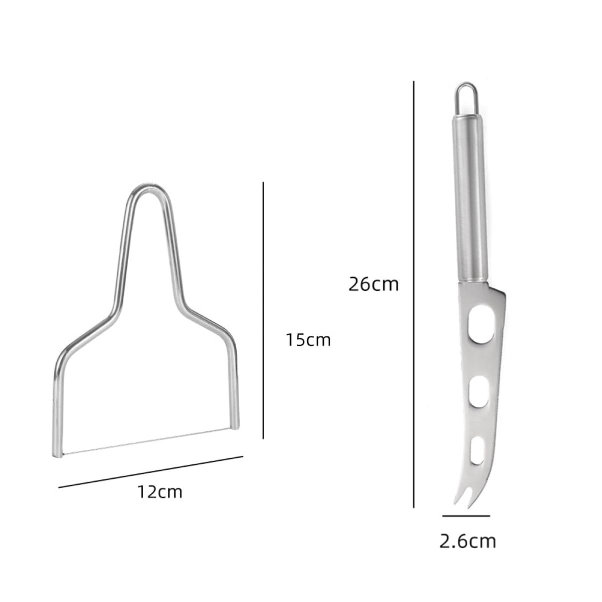 STOBAZA Combined Cheese Slicer Cutter Stainless Butter Knife Set Cheese Cutting Tool for Home Entertaining