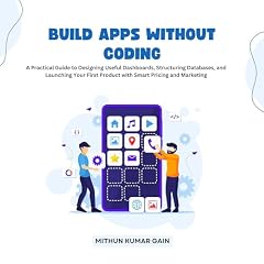 Diseño de la portada del título Build Apps Without Coding