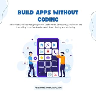 Diseño de la portada del título Build Apps Without Coding