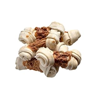 Bontoy Hundekauknoten I 400g mit jeweils 6 cm Größe I Naturprodukt aus Reiner Rinderhaut ummantelt mit Hühnchen I proteinreich und gut für die Kaumuskulatur ihres Hundes