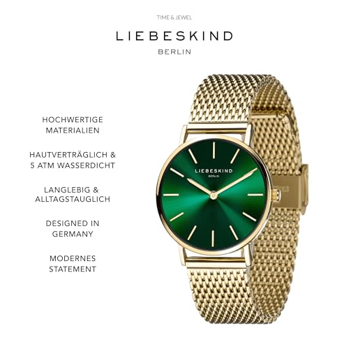 LIEBESKIND Berlin Damen Analog Quarz Armbanduhr mit Edelstahlarmband LT-0210-MQ – Ansicht 3