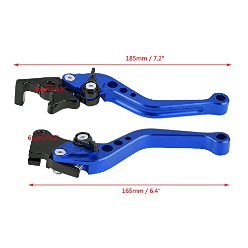 Keenso KEENSOGVO6WAGZQK-02 1 Pair Motorcycle Clutch Lever And Brake, Blue Corrosionproof Break And Clutch Levers Brake Lever Handle Dirt Bike Accessories thumb #3