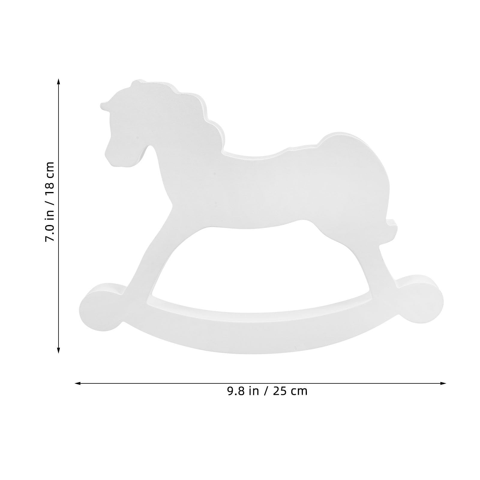 TOYANDONA 3 Piezas Caballo Mecedor Decorativo de Madera Blanco, Figura