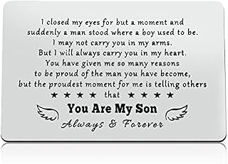 Son Gifts from Mum Wallet Card for My Son Christmas Birthday Gifts for Son Graduation Gifts Encouragement Gifts for Son Fathers Day Wedding Day Gifts Mom to Son Gifts