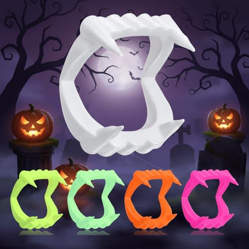 Boao 30 Pcs Halloween Vampire Teeth Bulk, Plastic Vampire Fangs