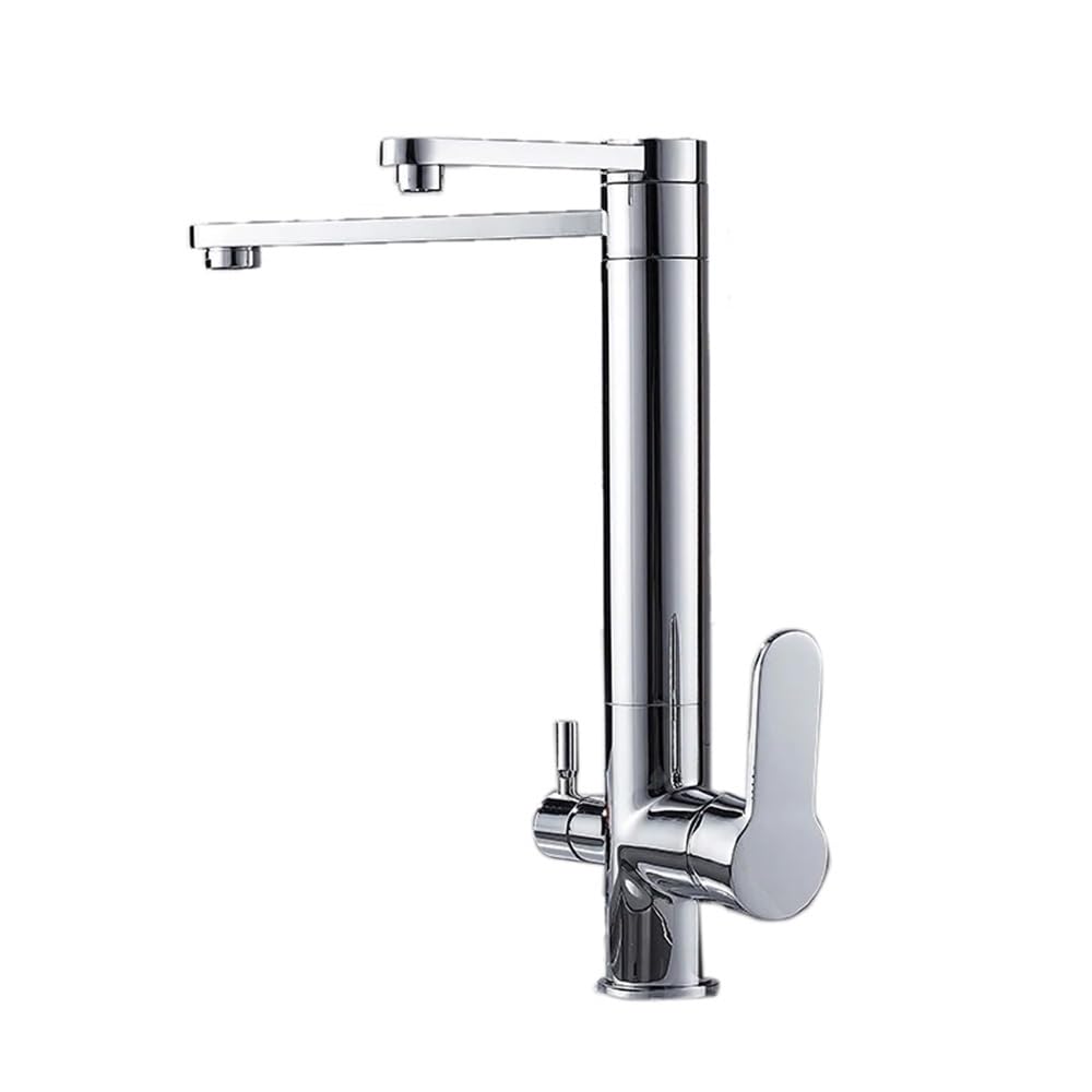 Black/Chrome/Beige Kitchen Deck Mounted Tap Three Ways Sink Mixer 3 Way Kitchen Faucet XT-153(Chrome)