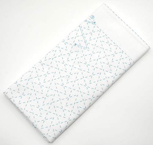 Image of Yokota Daruma Sashiko Cloth Sashiko Fabric - Pre-Printed Sashiko Sampler - White with English Instruction Inside (White Mountain Range)